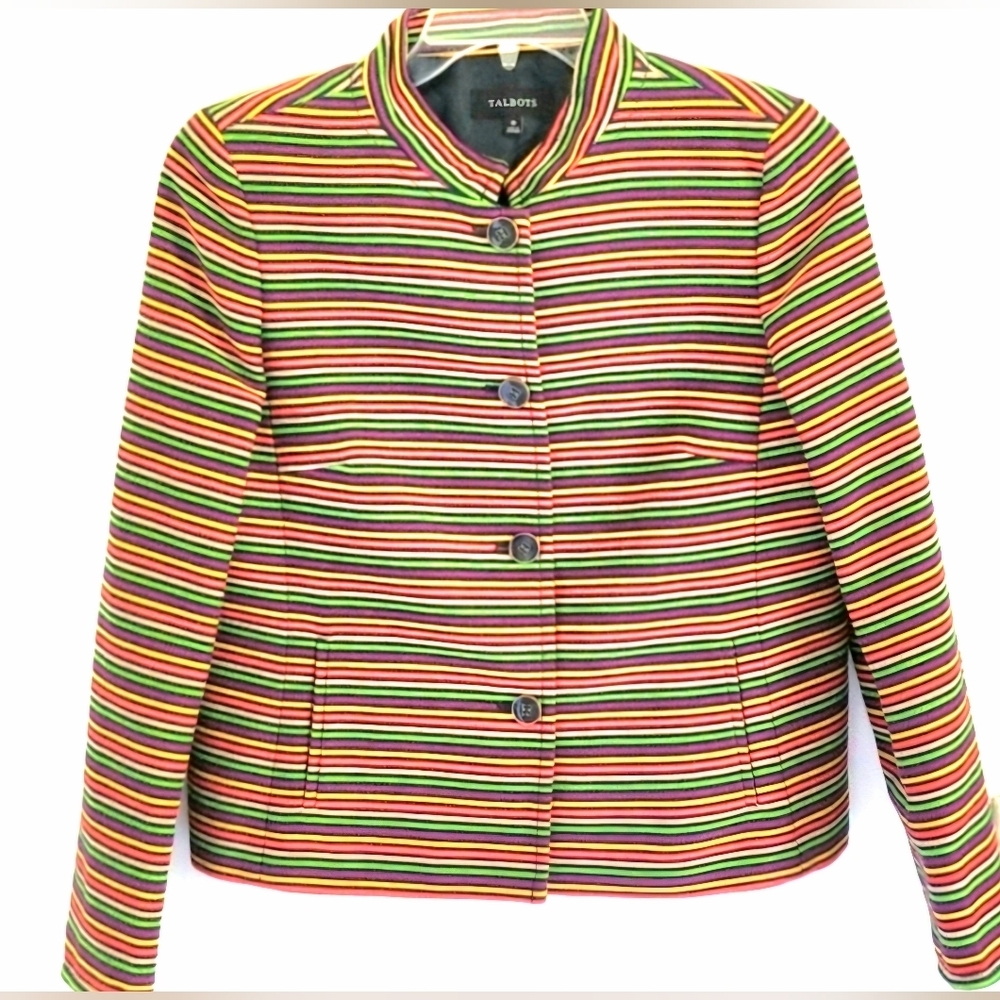 Talbots Blazer multi-color stripes